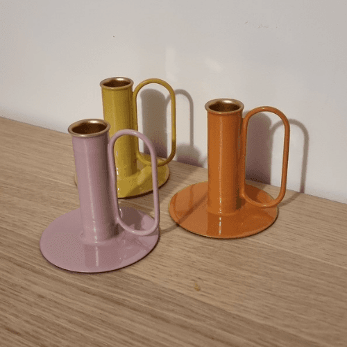 Bougeoirs métal couleurs