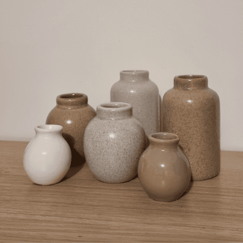 Vase céramique taupe