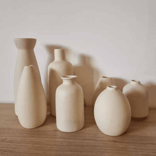Vase céramique beige